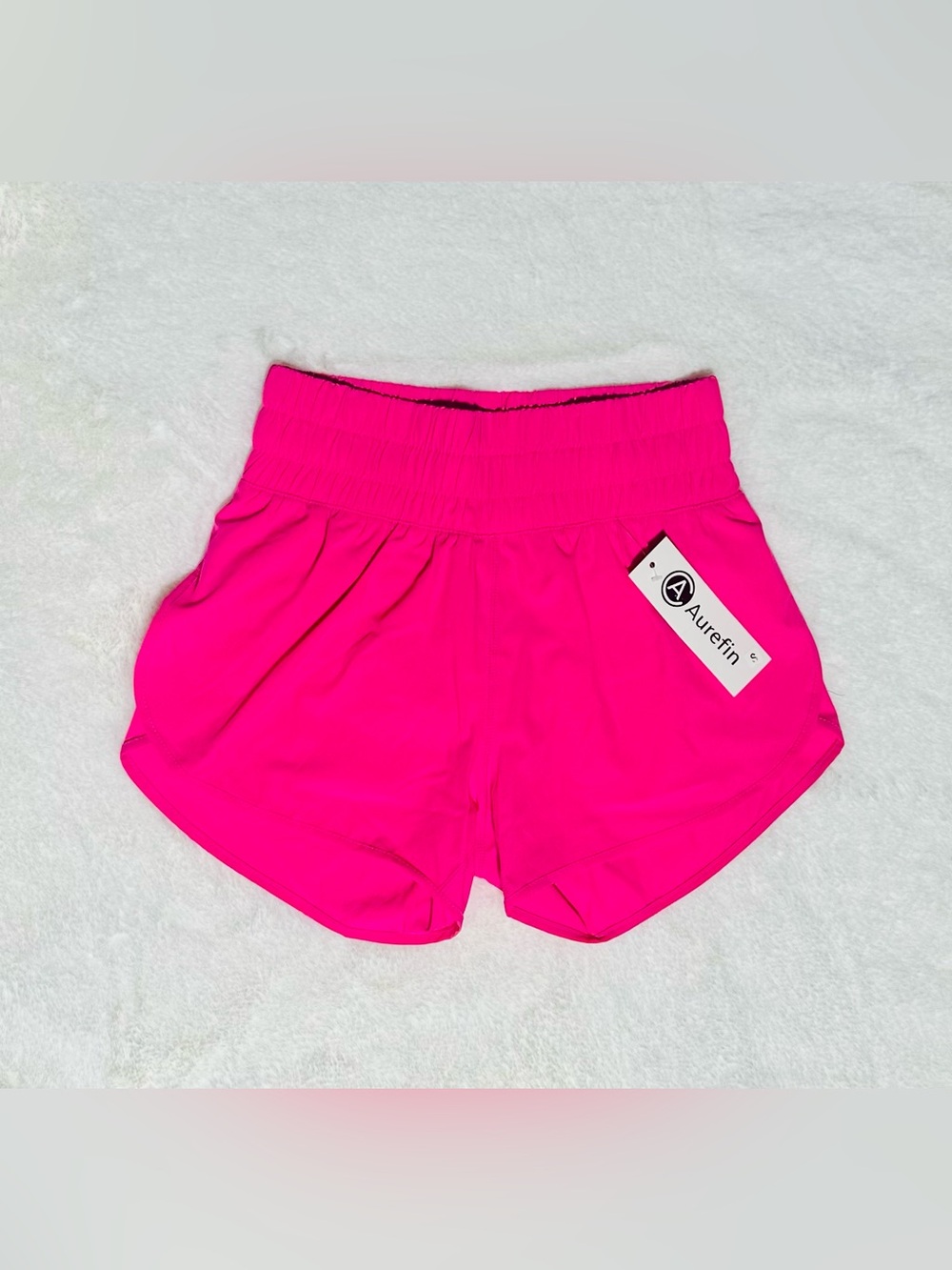 Girl’s High-Waist Athletic Shorts in Hot Pink